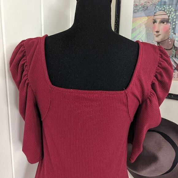 We the Free Free People Puff Sleeve Fairy Whimsigoth Boho Preppy Romantic Top M - Picture 7 of 10